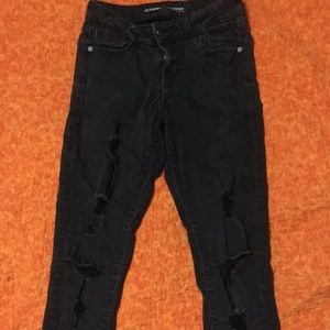 Black stretchy ripped Old Navy jeans.